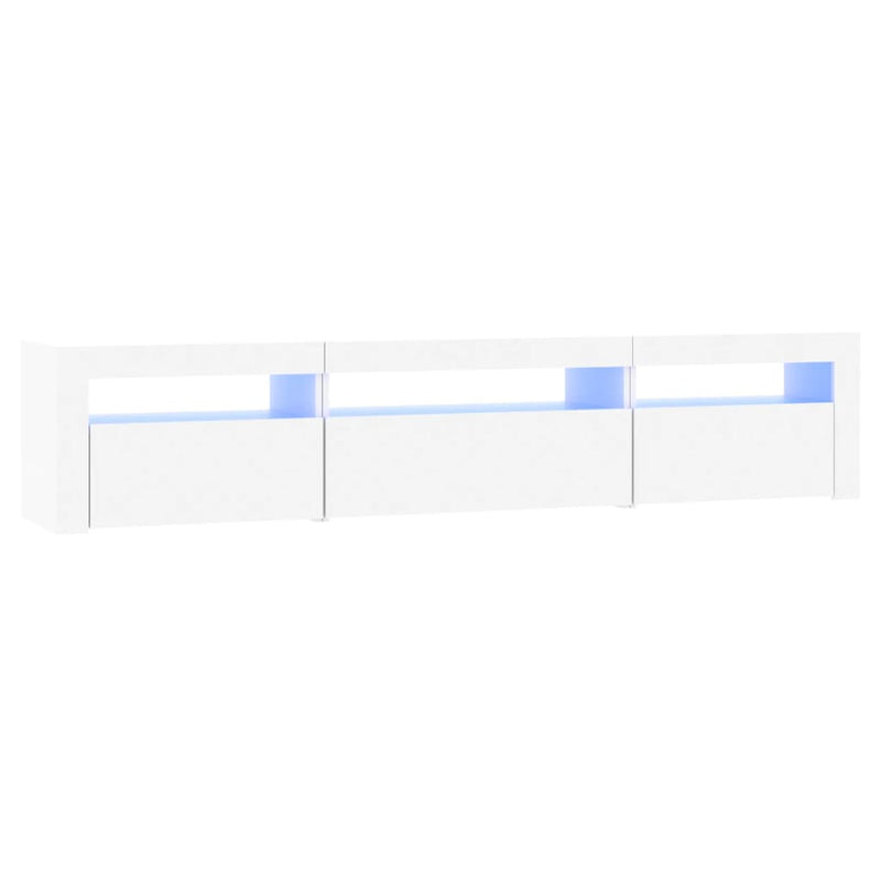 Tv-meubel met LED-verlichting 195x35x40 cm wit