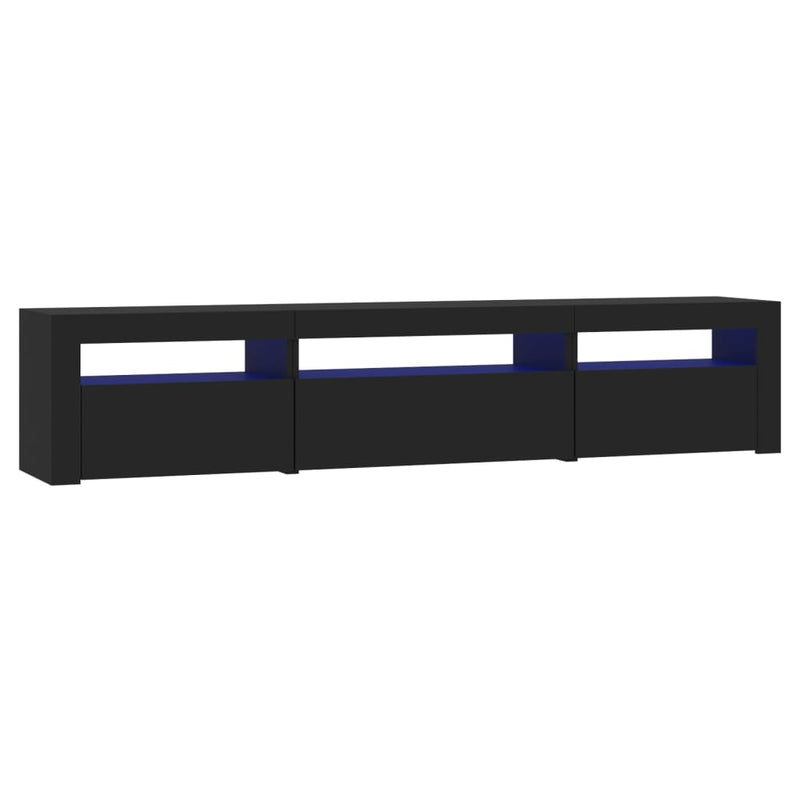 Tv-meubel met LED-verlichting 195x35x40 cm zwart
