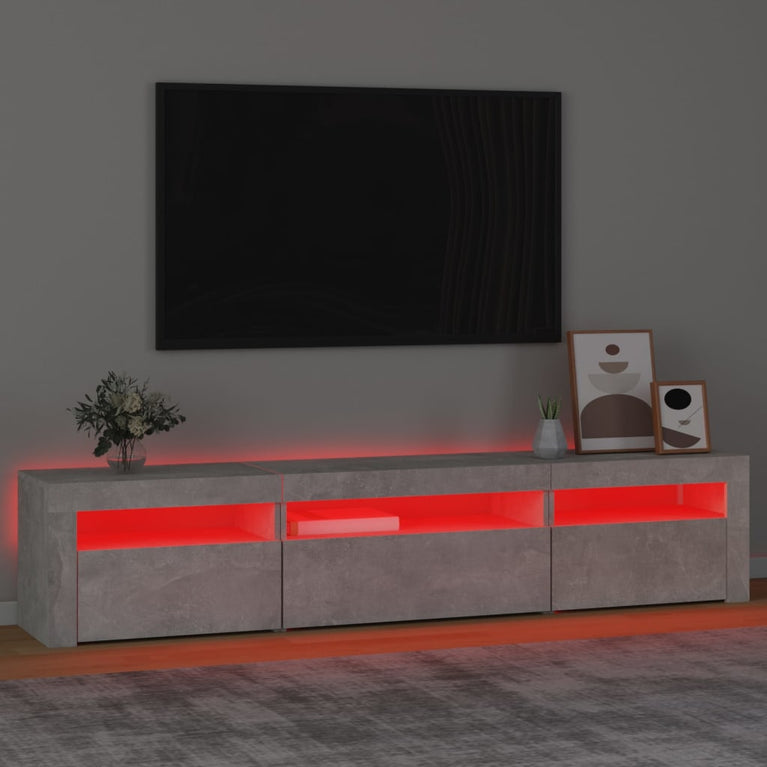 Tv-meubel met LED-verlichting 195x35x40 cm betongrijs