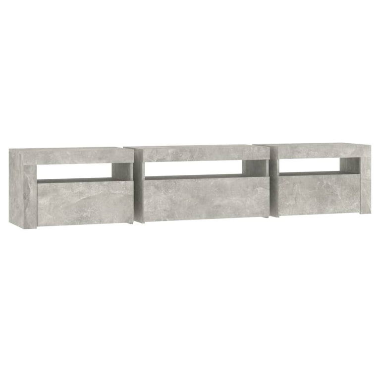 Tv-meubel met LED-verlichting 195x35x40 cm betongrijs
