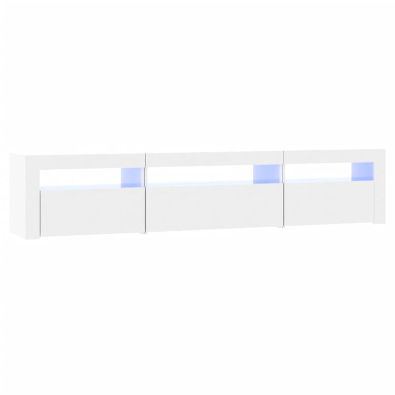 Tv-meubel met LED-verlichting 195x35x40 cm hoogglans wit