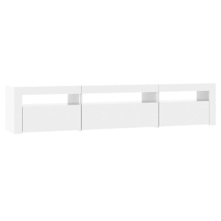 Tv-meubel met LED-verlichting 195x35x40 cm hoogglans wit