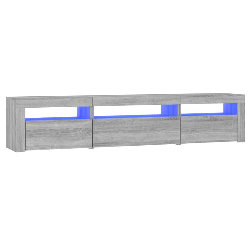 Tv-meubel met LED-verlichting 195x35x40 cm grijs sonoma eiken