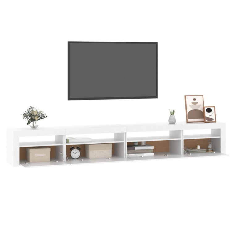 Tv-meubel met LED-verlichting 270x35x40 cm wit