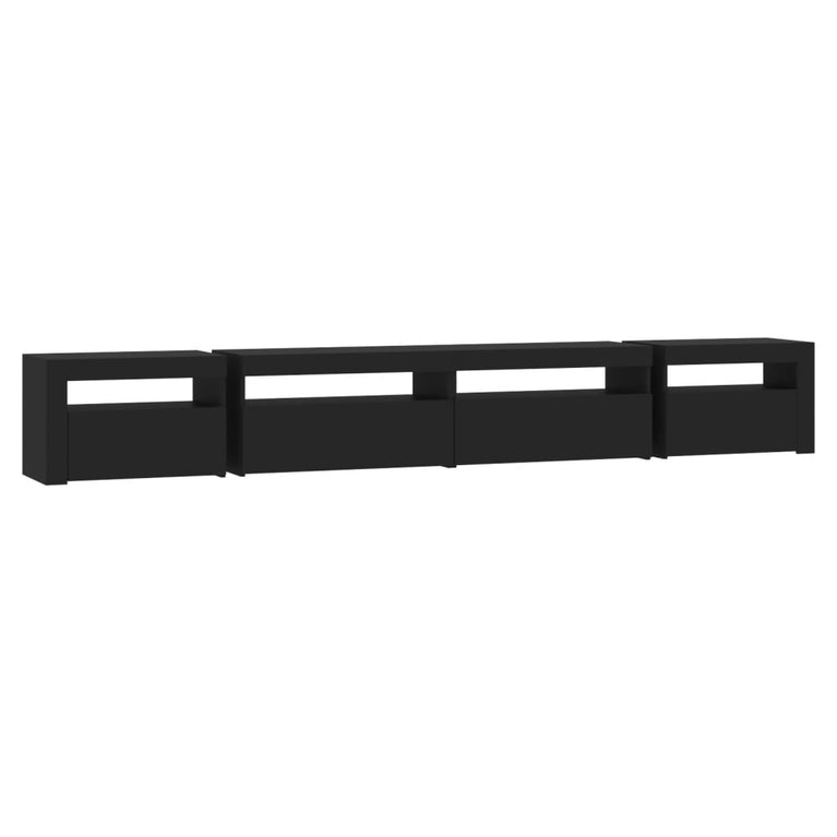 Tv-meubel met LED-verlichting 270x35x40 cm zwart