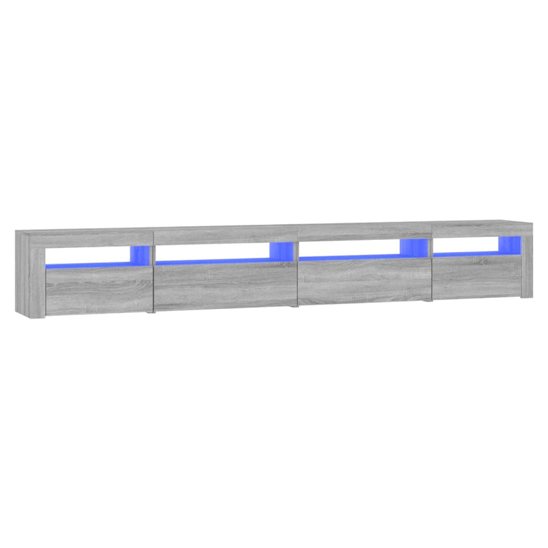 Tv-meubel met LED-verlichting 270x35x40 cm grijs sonoma eiken