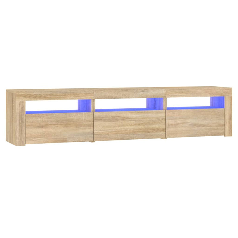 Tv-meubel met LED-verlichting 180x35x40 cm sonoma eikenkleurig