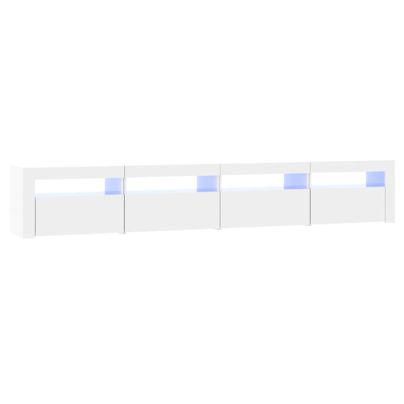 Tv-meubel met LED-verlichting 240x35x40 cm hoogglans wit