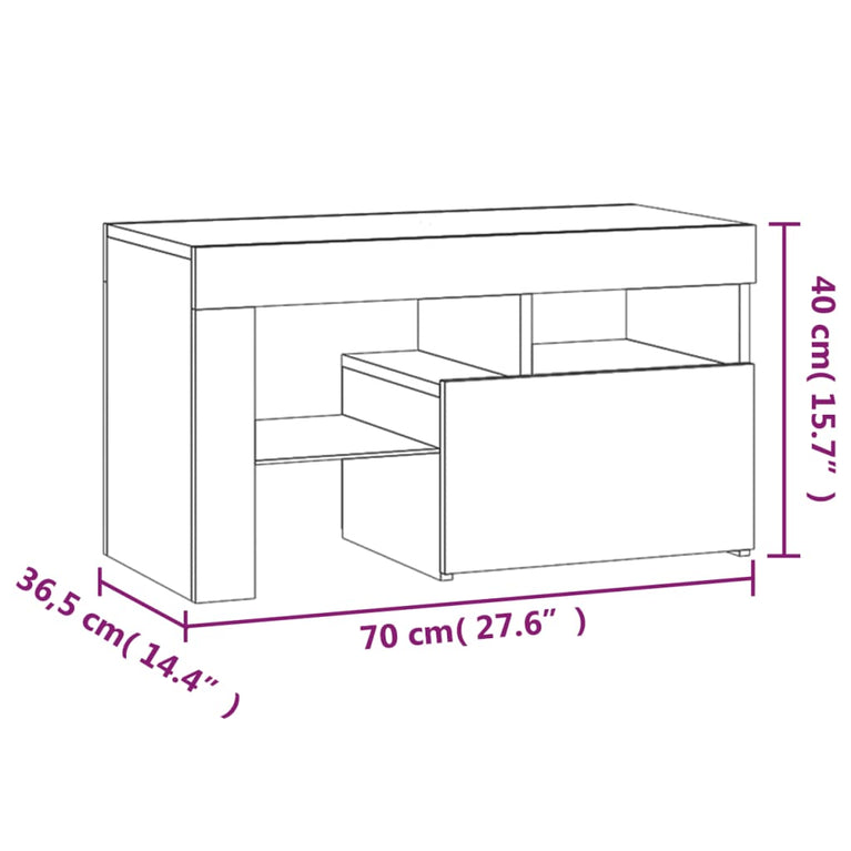 Nachtkastjes 2 st LED-verlichting 70x36,5x40 cm hoogglans zwart