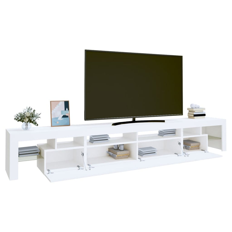 Tv-meubel met LED-verlichting 260x36,5x40 cm wit