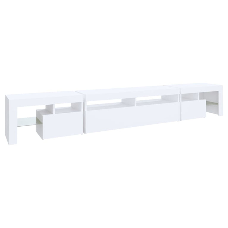 Tv-meubel met LED-verlichting 260x36,5x40 cm wit