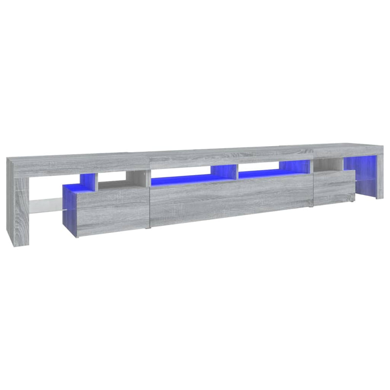 Tv-meubel met LED-verlichting 260x36,5x40 cm grijs sonoma eiken