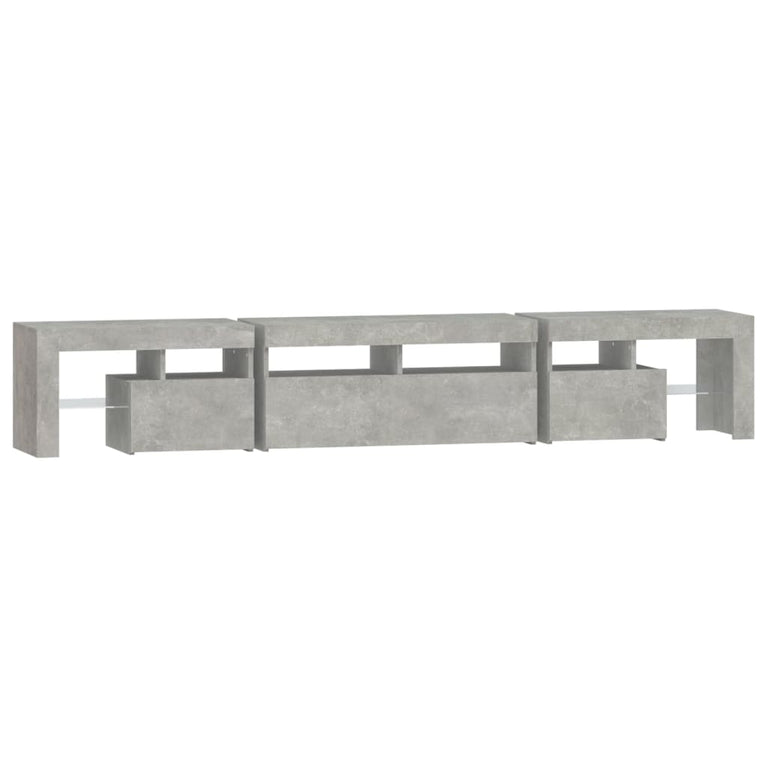 Tv-meubel met LED-verlichting 230x36,5x40 cm betongrijs