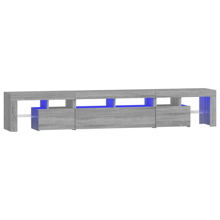 Tv-meubel met LED-verlichting 230x36,5x40 cm grijs sonoma eiken