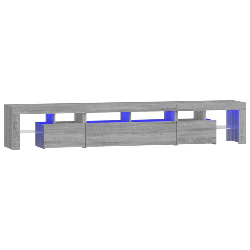 Tv-meubel met LED-verlichting 230x36,5x40 cm grijs sonoma eiken