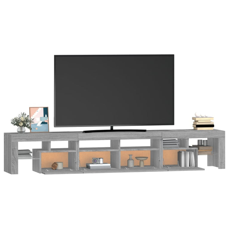 Tv-meubel met LED-verlichting 230x36,5x40 cm grijs sonoma eiken
