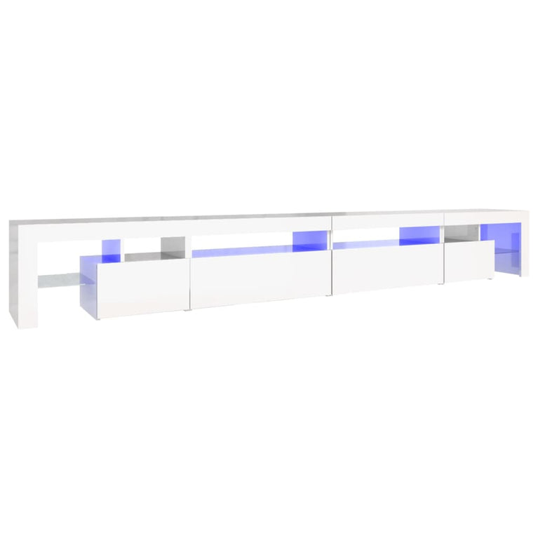 Tv-meubel met LED-verlichting 290x36,5x40 cm hoogglans wit