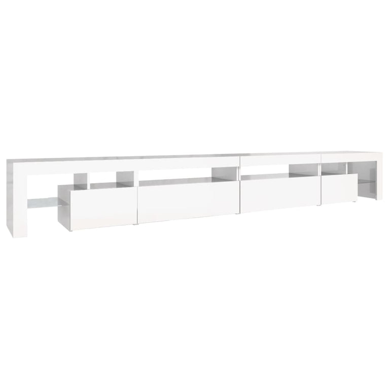 Tv-meubel met LED-verlichting 290x36,5x40 cm hoogglans wit