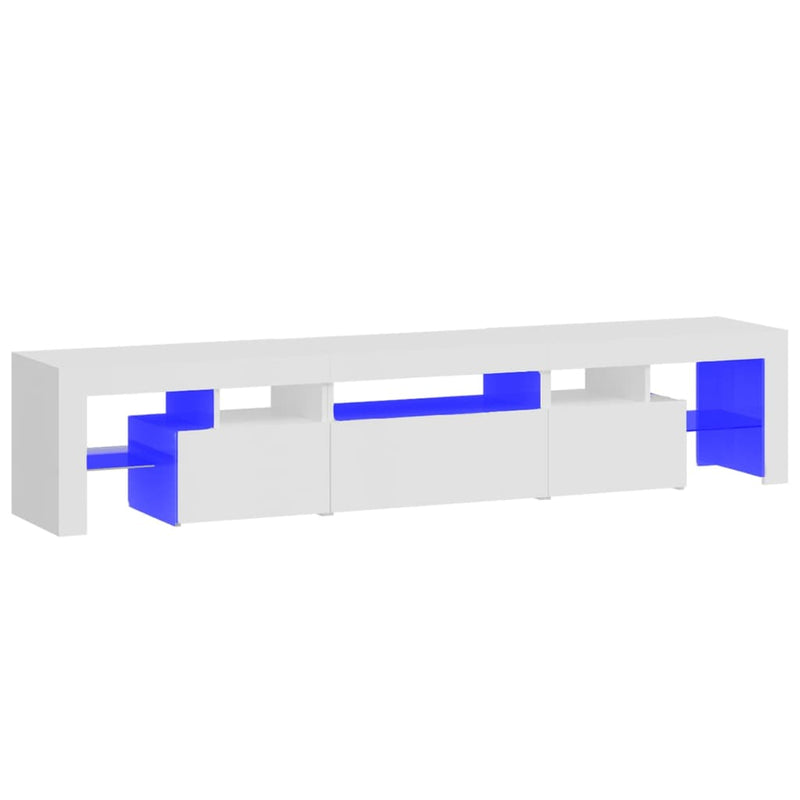 Tv-meubel met LED-verlichting 200x36,5x40 cm hoogglans wit
