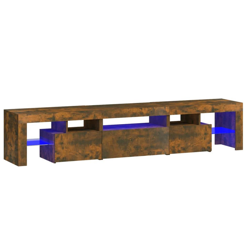 Tv-meubel LED-verlichting 200x36,5x40 cm gerookt eikenkleurig