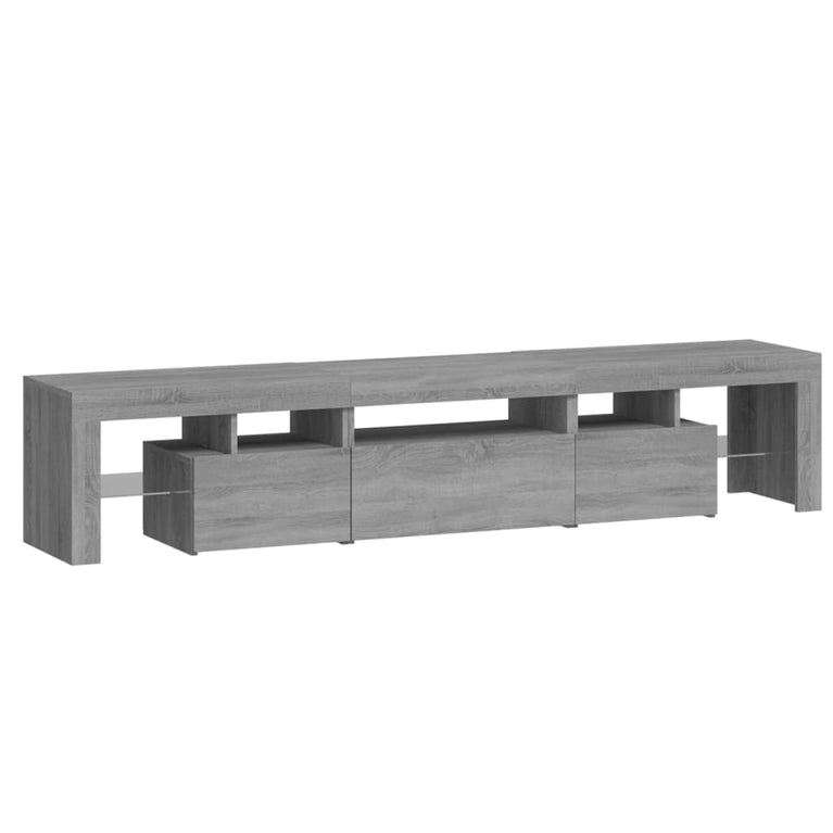 Tv-meubel met LED-verlichting 200x36,5x40 cm grijs sonoma eiken