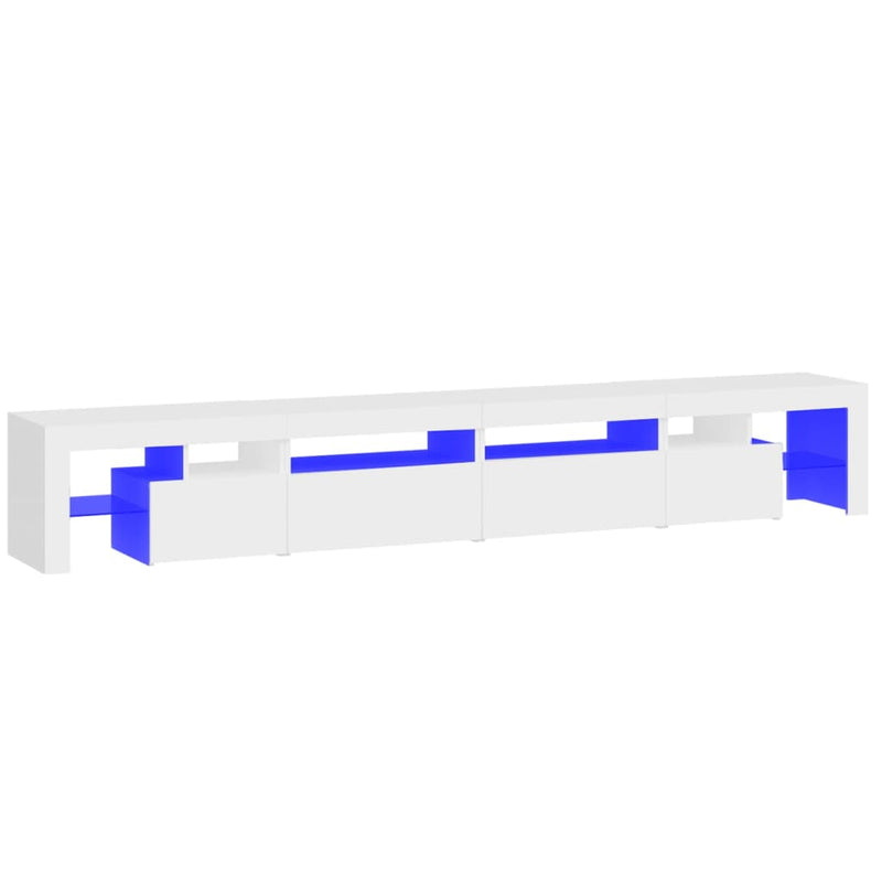 Tv-meubel met LED-verlichting 260x36,5x40 cm wit