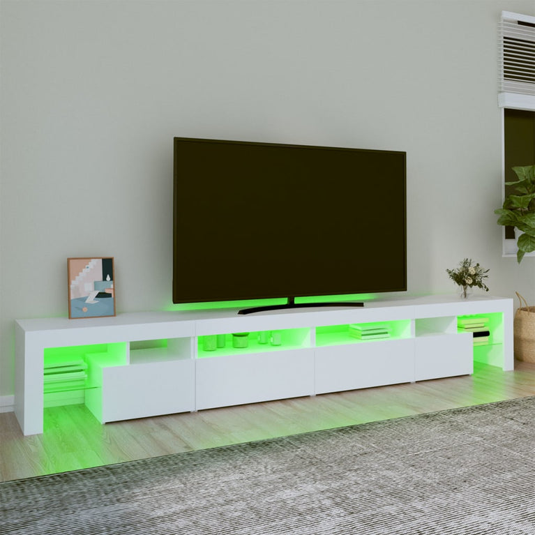 Tv-meubel met LED-verlichting 260x36,5x40 cm wit