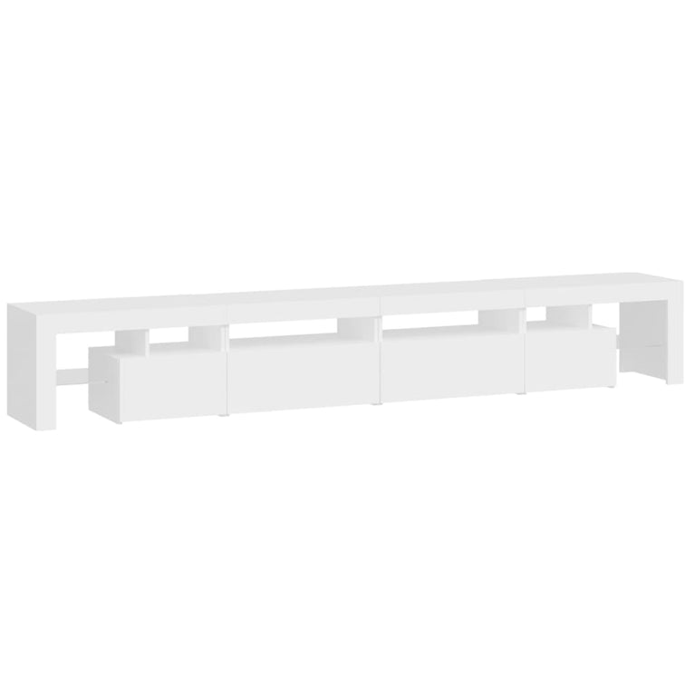 Tv-meubel met LED-verlichting 260x36,5x40 cm wit