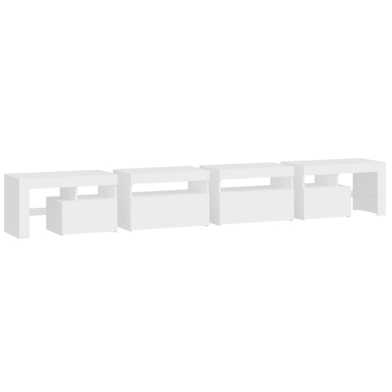 Tv-meubel met LED-verlichting 260x36,5x40 cm wit