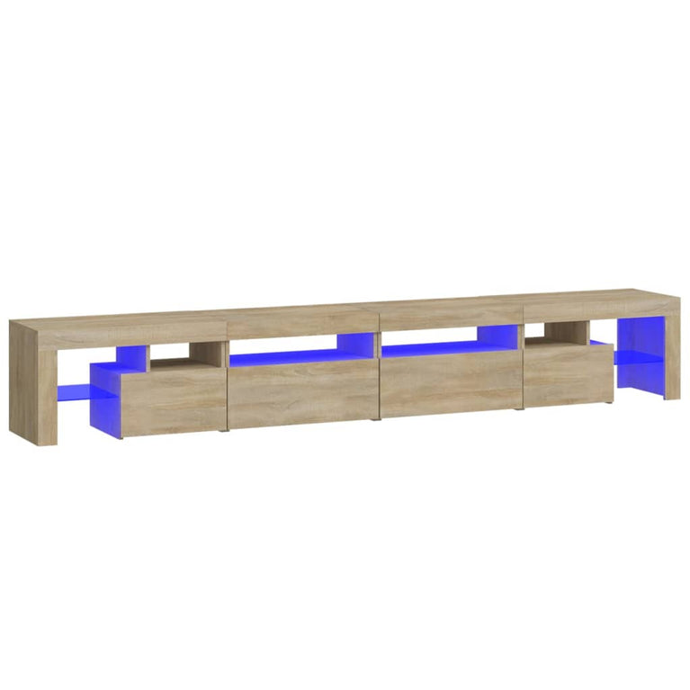 Tv-meubel met LED-verlichting 260x36,5x40cm sonoma eikenkleurig