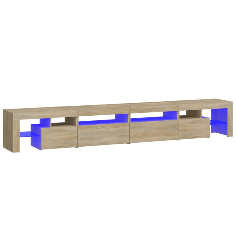 Tv-meubel met LED-verlichting 260x36,5x40cm sonoma eikenkleurig