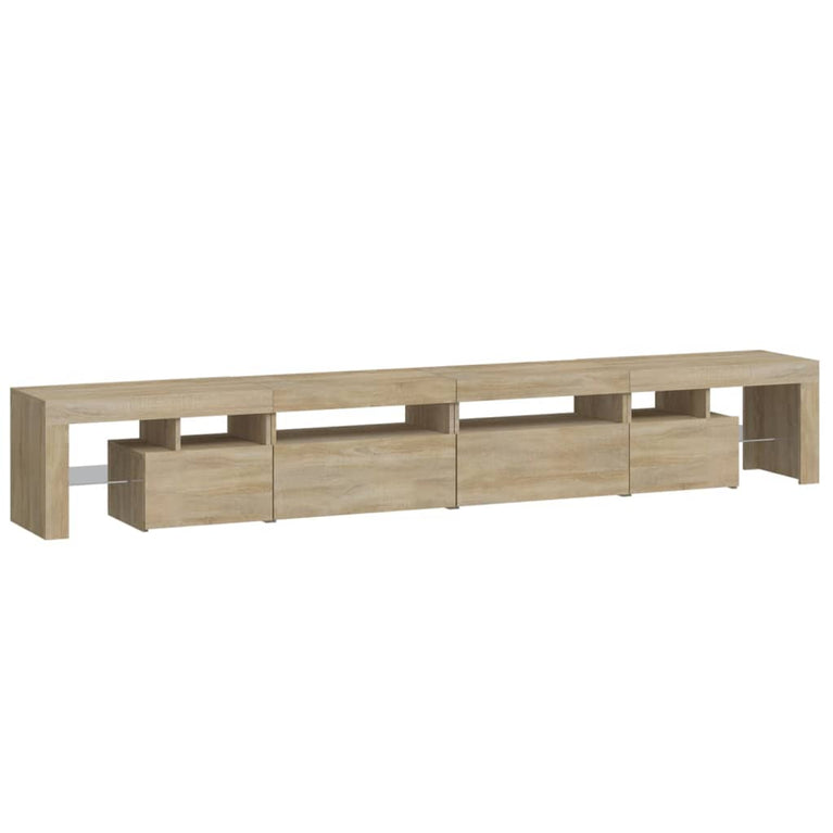 Tv-meubel met LED-verlichting 260x36,5x40cm sonoma eikenkleurig