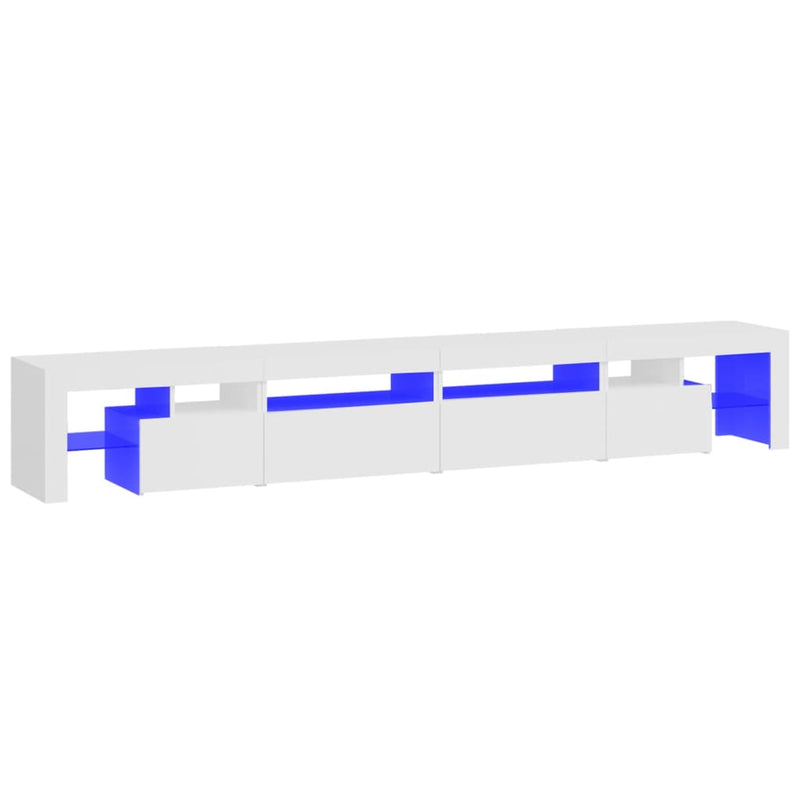 Tv-meubel met LED-verlichting 260x36,5x40 cm hoogglans wit