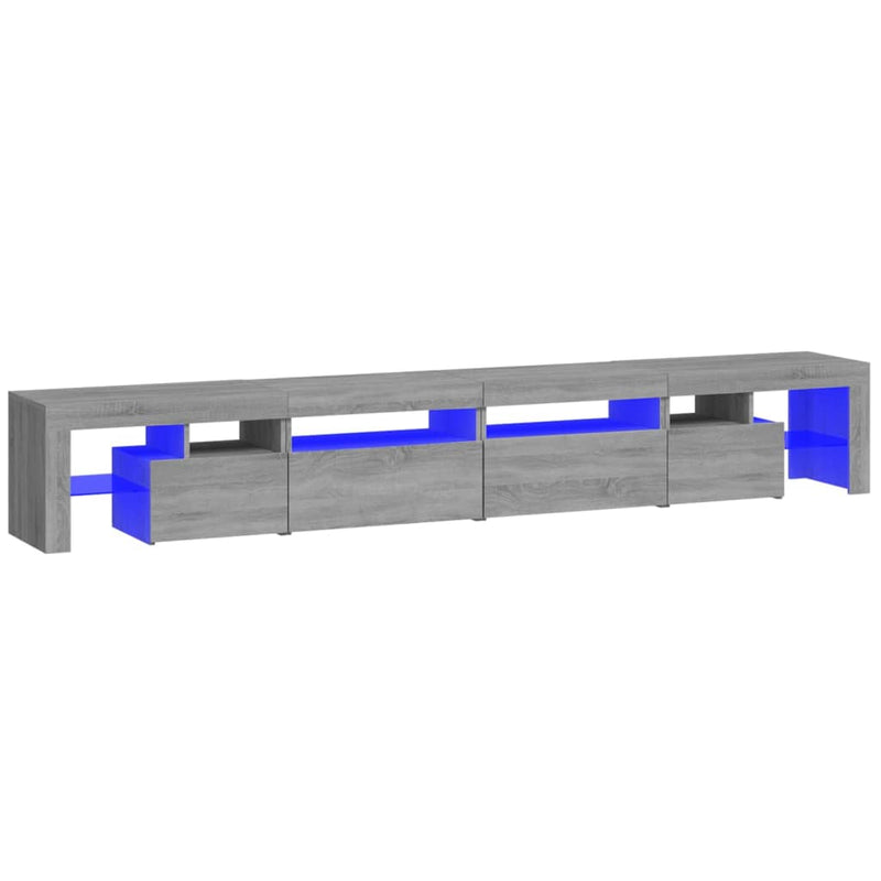 Tv-meubel met LED-verlichting 260x36,5x40 cm grijs sonoma eiken