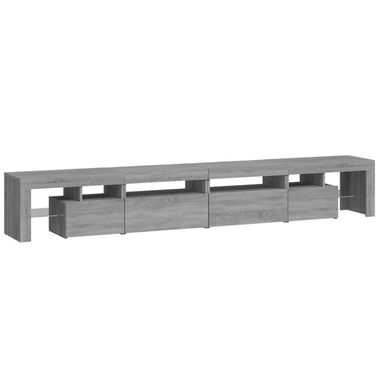 Tv-meubel met LED-verlichting 260x36,5x40 cm grijs sonoma eiken