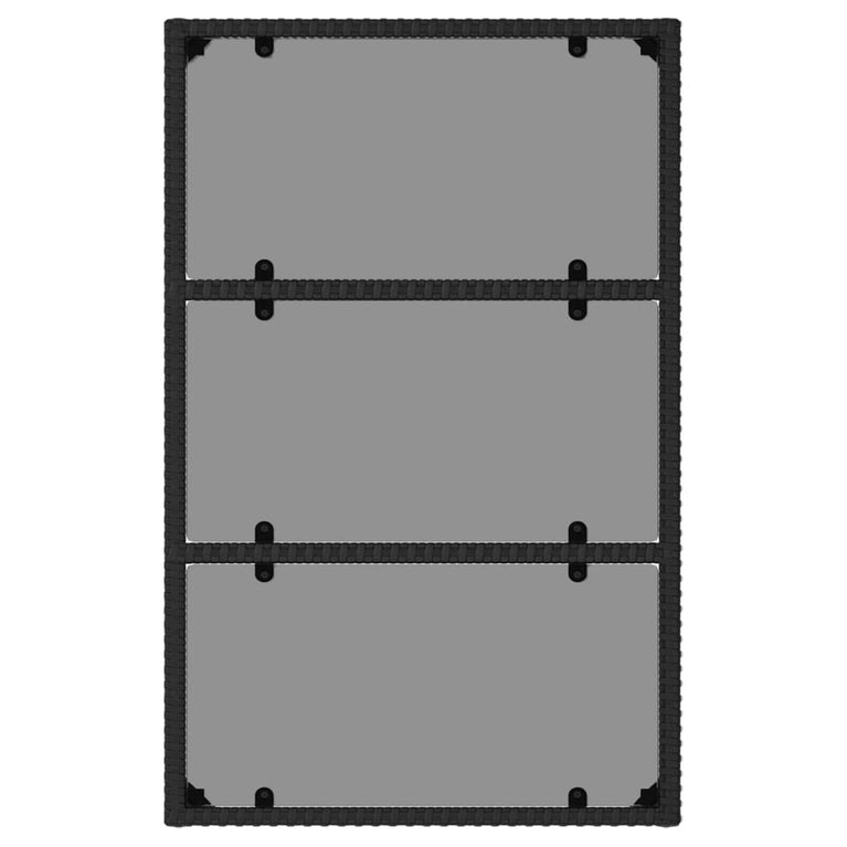 6-delige Loungeset met kussens poly rattan zwart