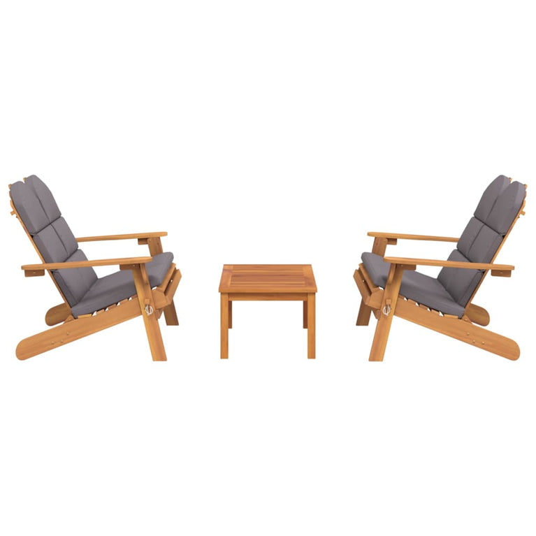 3-delige Loungeset Adirondack massief acaciahout