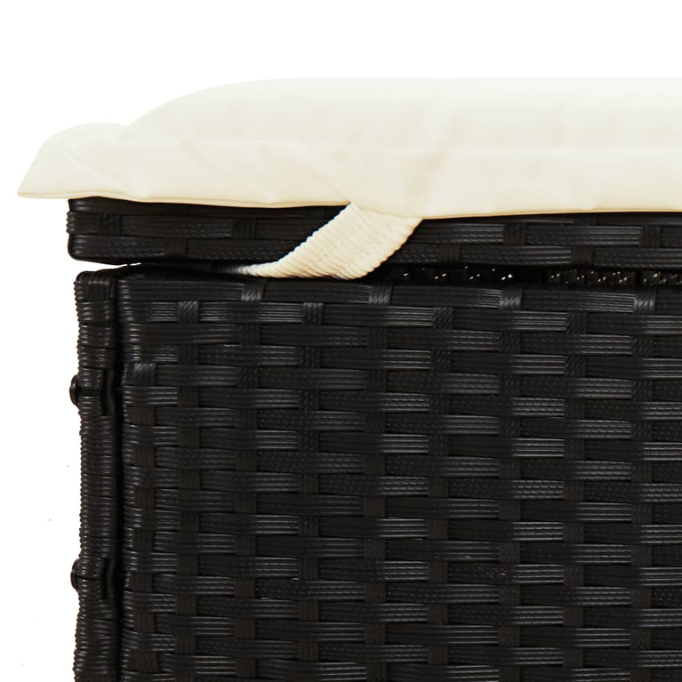 Ligbed met inklapbaar dak 213x63x97 cm poly rattan zwart