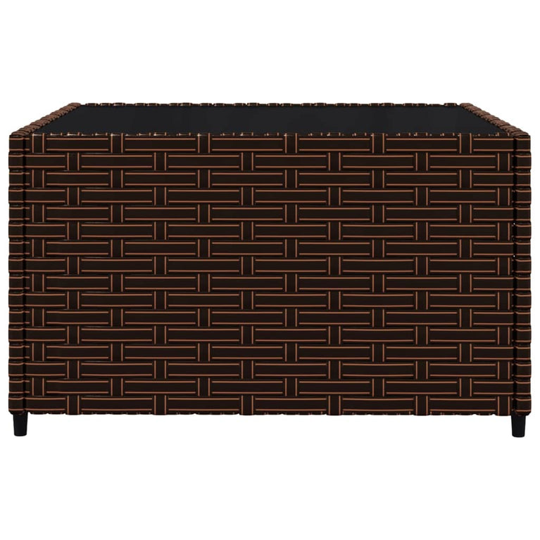 3-delige Loungeset met kussens poly rattan bruin