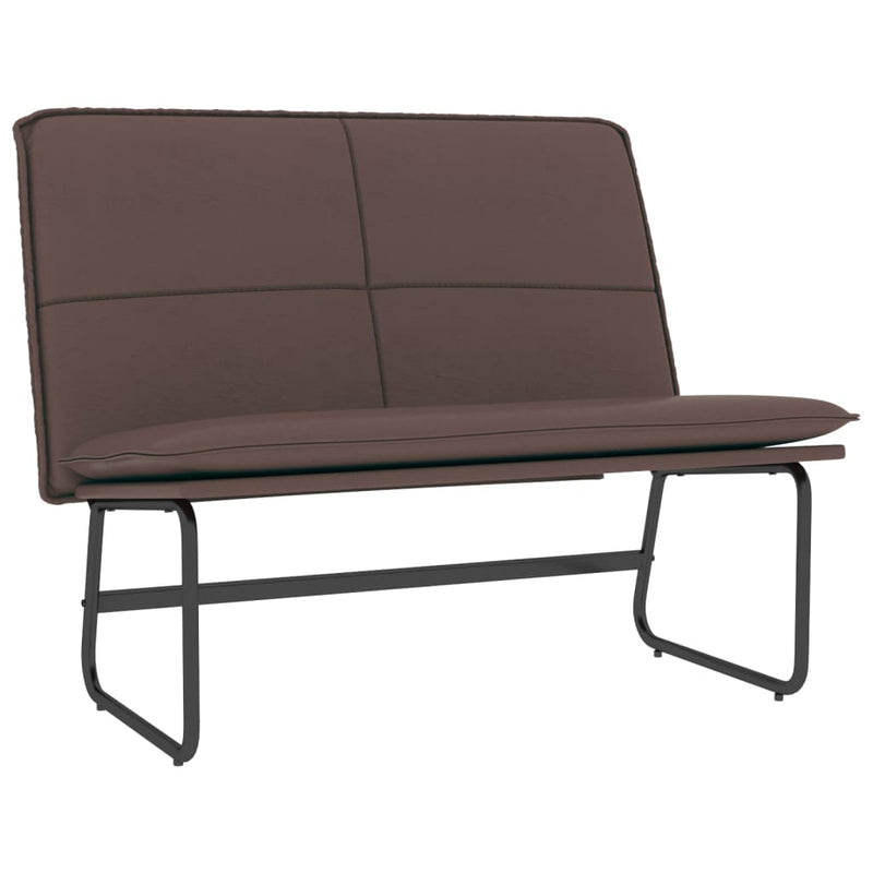 Bankje 100x75x76 cm kunstleer bruin