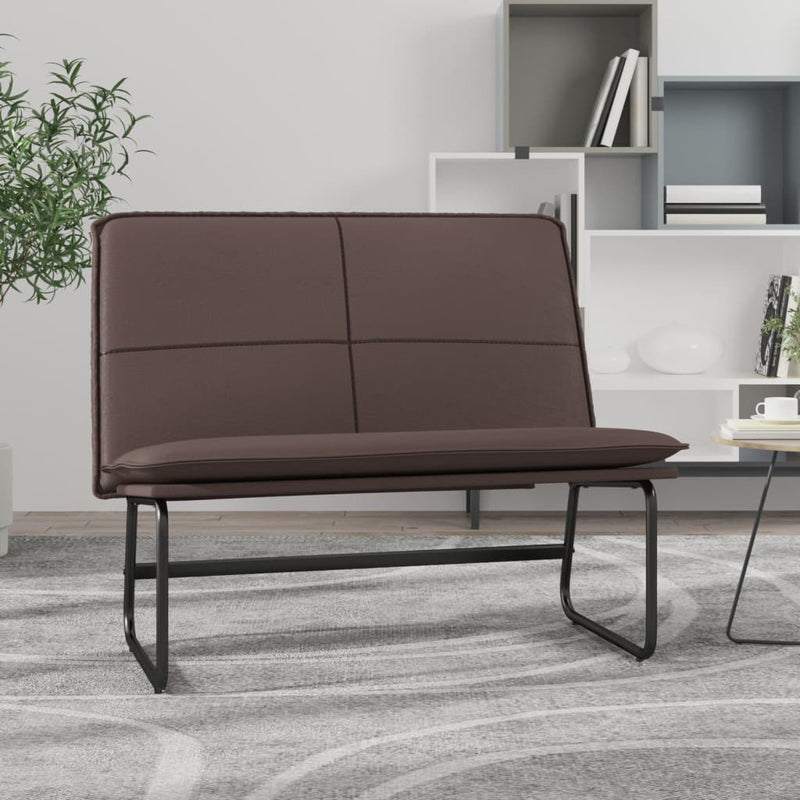Bankje 100x75x76 cm kunstleer bruin