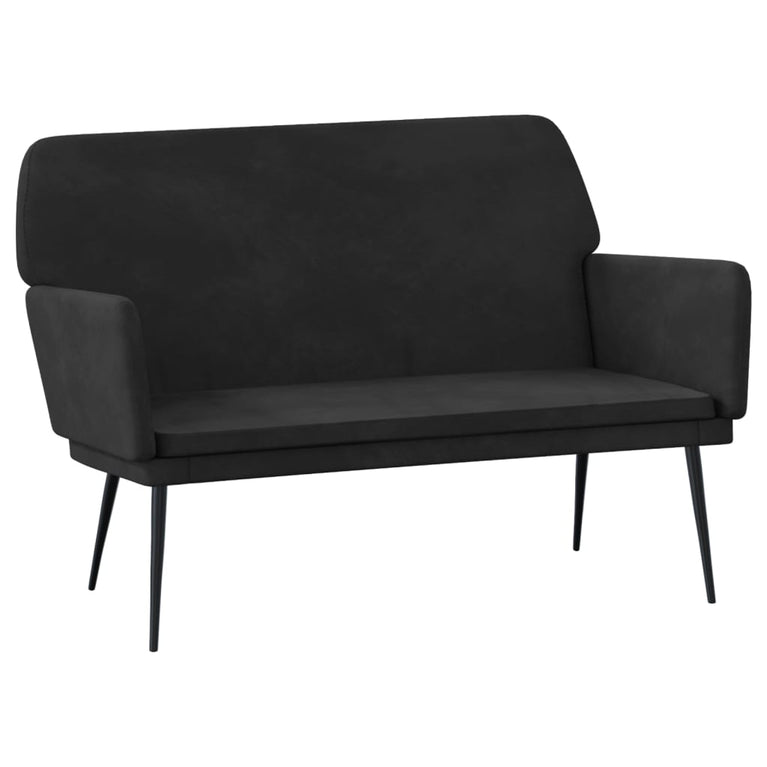 Bankje 108x79x79 cm fluweel zwart