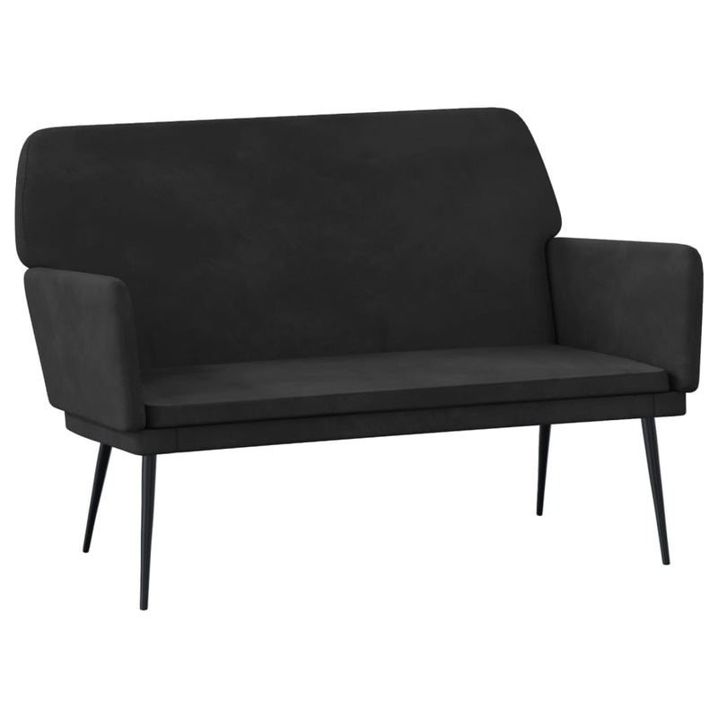 Bankje 108x79x79 cm fluweel zwart