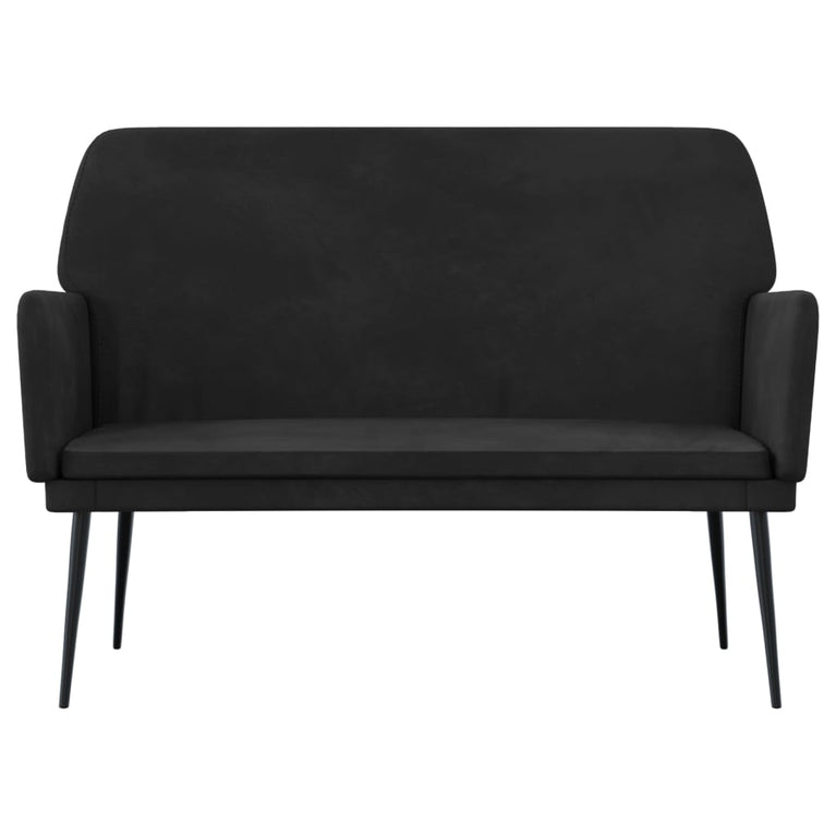 Bankje 108x79x79 cm fluweel zwart