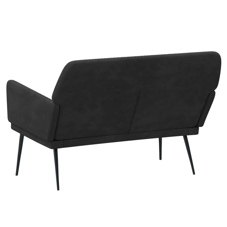 Bankje 108x79x79 cm fluweel zwart
