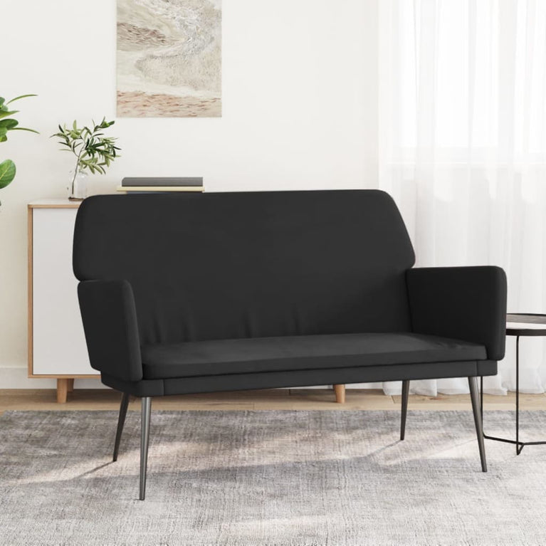 Bankje 108x79x79 cm fluweel zwart