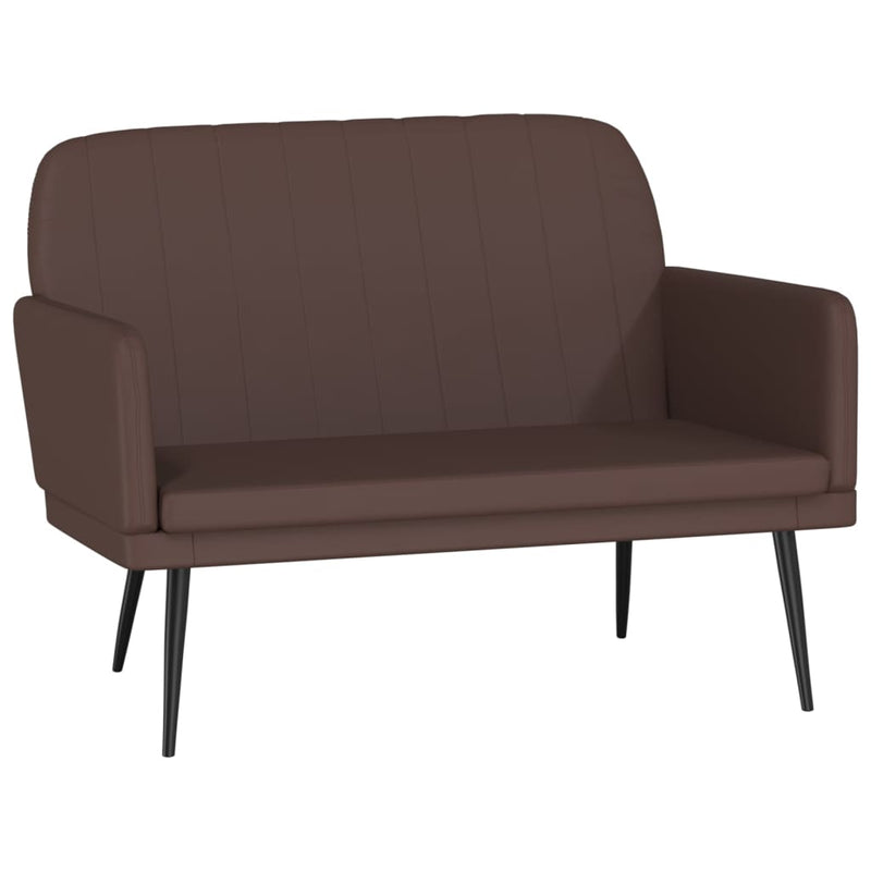 Bankje 107x80x81 cm kunstleer bruin