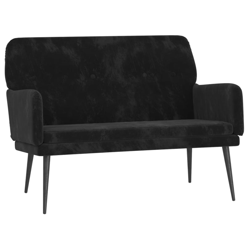 Bankje 108x79x79 cm fluweel zwart