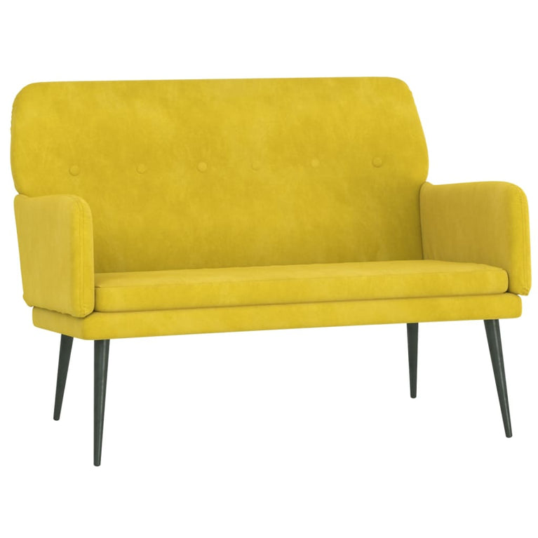 Bankje 108x79x79 cm fluweel geel