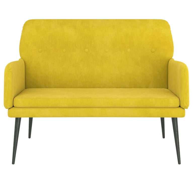 Bankje 108x79x79 cm fluweel geel